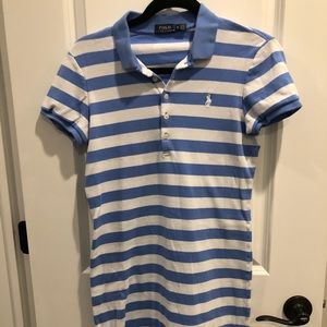 Blue and white polo dress